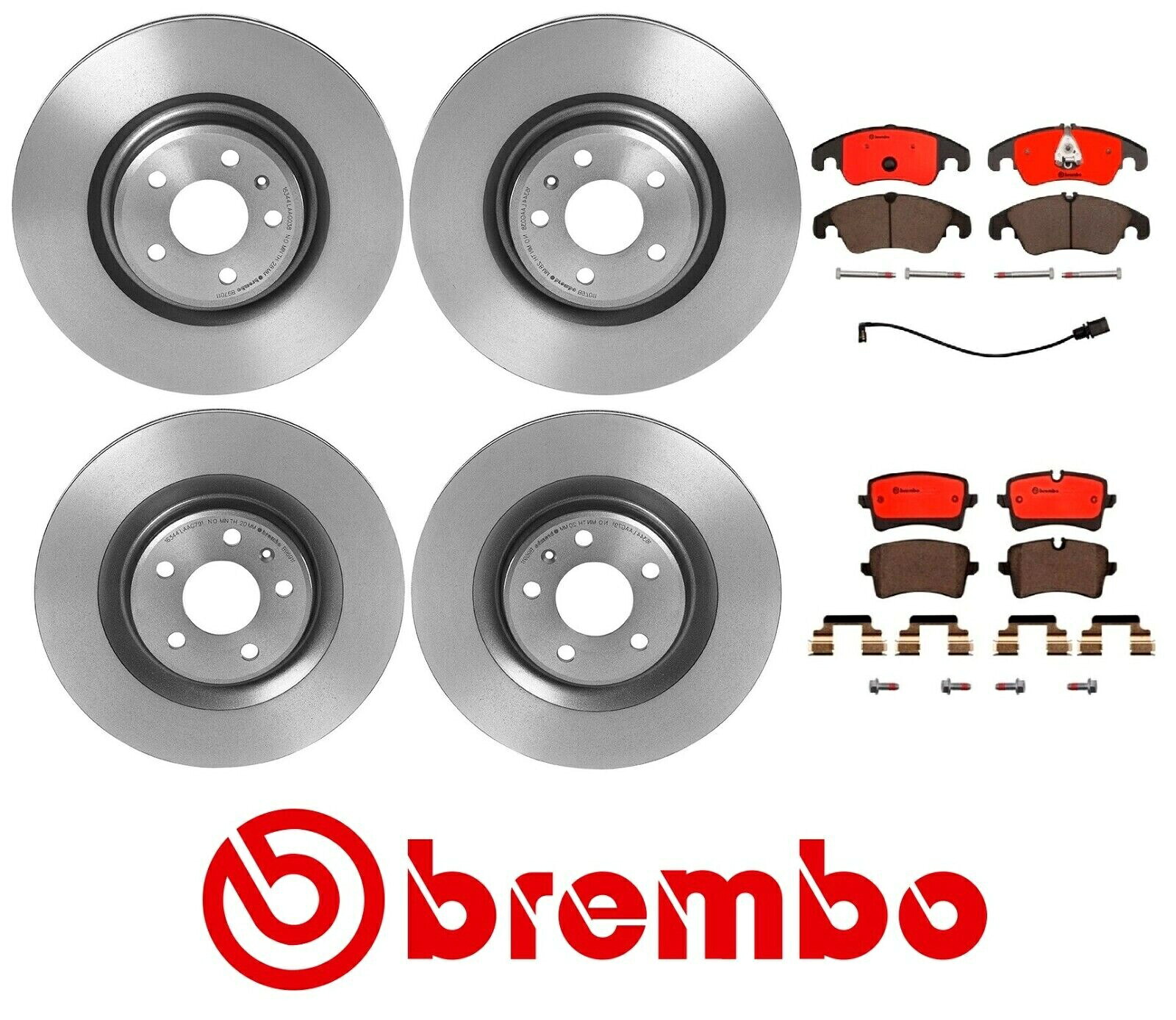 brake disc rotor ブレンボフロントリアブレーキキットディスクローターQ5ハイブリッドプレステージ2.0L用セラミックパッド Brembo Front Rear Brake Kit Disc Rotors Ceramic Pads For Q5 Hybrid Prestige 2.0L【並行輸入品】