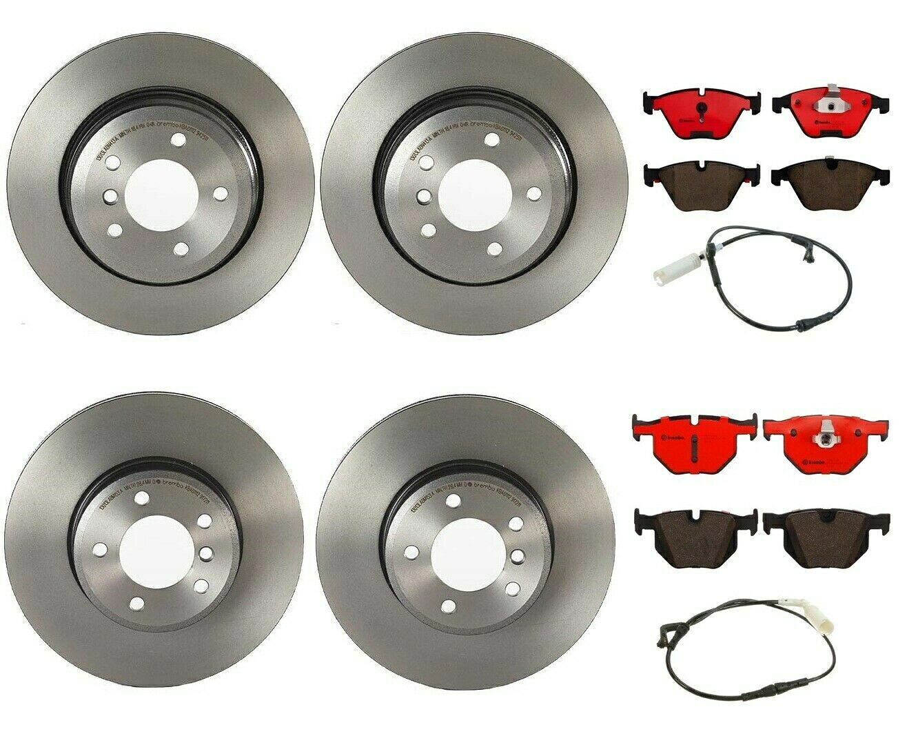 brake disc rotor フロントリアフルブレンボブレーキキットディスクローターBMW E60 A/T用セラミックパッドセンサー Front Rear Full Brembo Brake Kit Disc Rotors Ceramic Pads Sensor For BMW E60 A/T【並行輸入品】