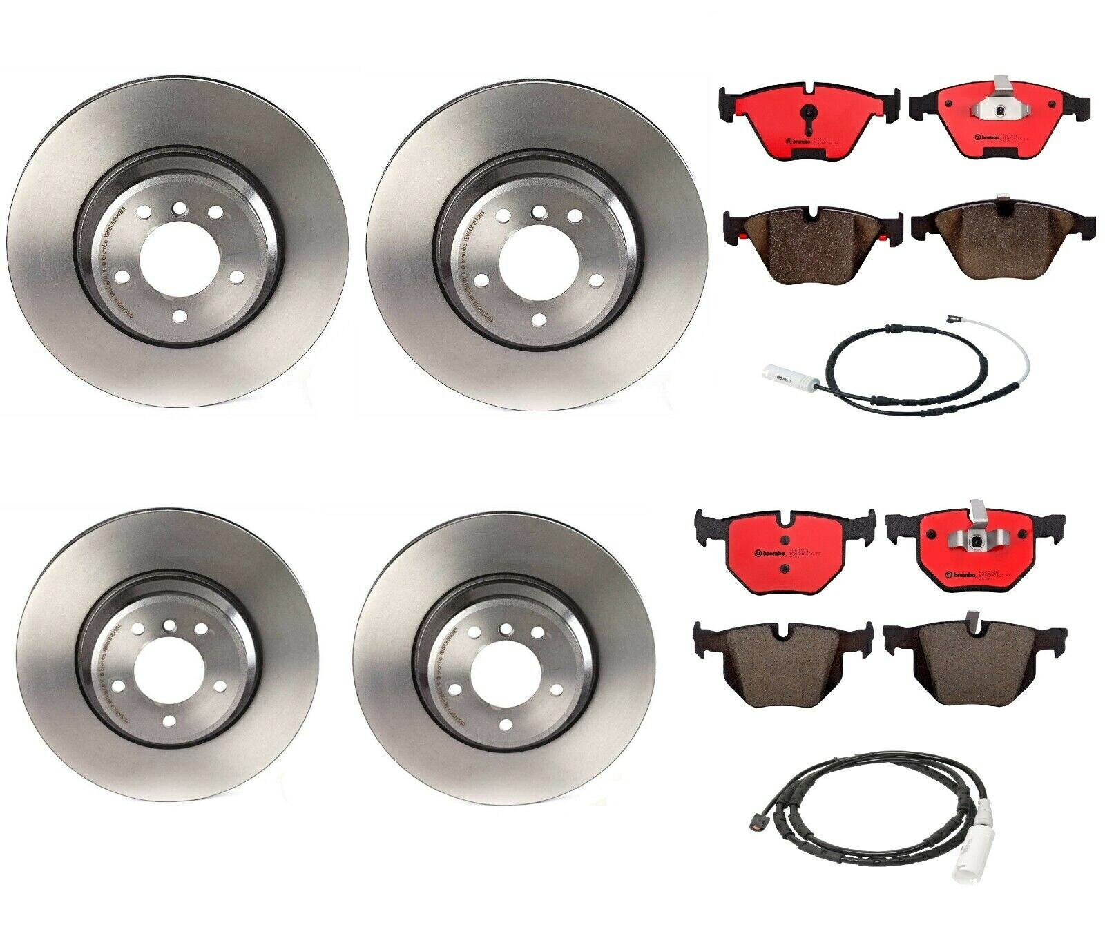 brake disc rotor BremboフロントリアブレーキキットディスクローターE90 E92 E93用セラミックパッドとセンサー Brembo Front Rear Brake Kit Disc Rotors Ceramic Pads and Sensors For E90 E92 E93【並行輸入品】