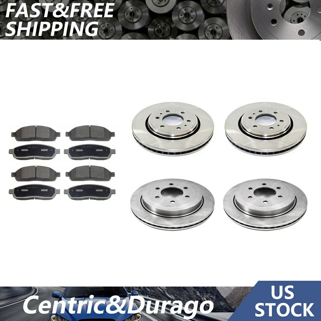 brake disc rotor フロントリアキットブレーキローターとメタリックブレーキパッドは2010 Ford Expeditionに適合します Front Rear Kit Brake Rotors & Metallic Brake Pads Fits 2010 Ford Expedition【並行輸入品】