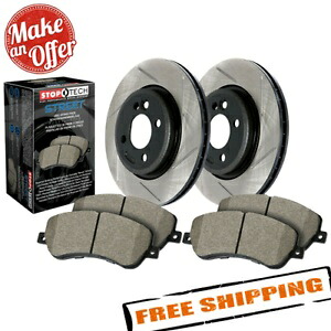 brake disc rotor STOPTECH 937.33531 Street Slotted 1ピースリアブレーキキット2000-2002 Audi S4 StopTech 937.33531 Street Slotted 1-Piece Rear Brake Kit for 2000-2002 Audi S4【並行輸入品】