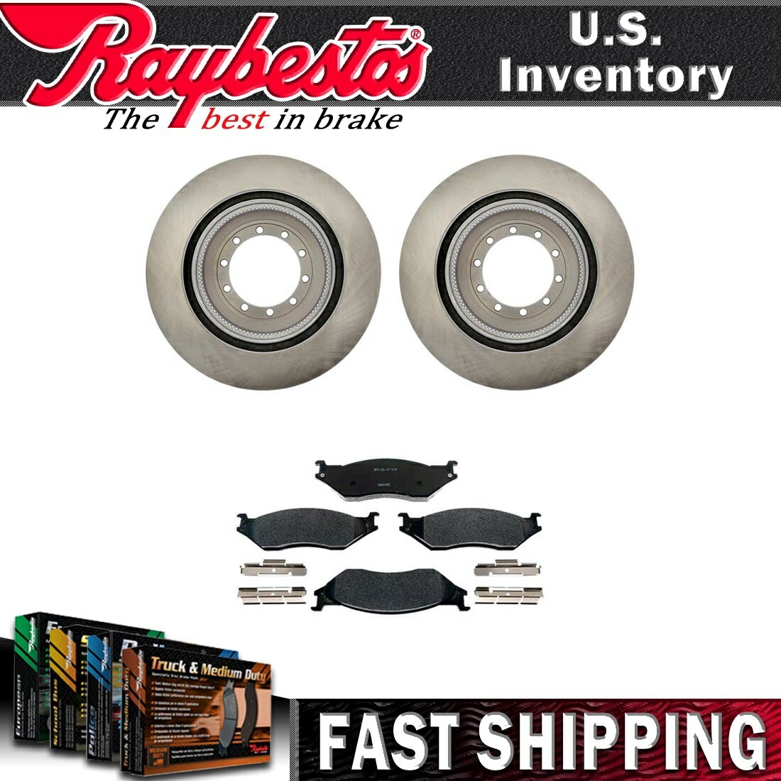 brake disc rotor 2002年から2007年のフォードF53のリアブレーキローターとメタリックブレーキパッドとハードウェア Rear Brake Rotors and Metallic Brake Pads & Hardware For 2002-2007 Ford F53【並行輸入品】