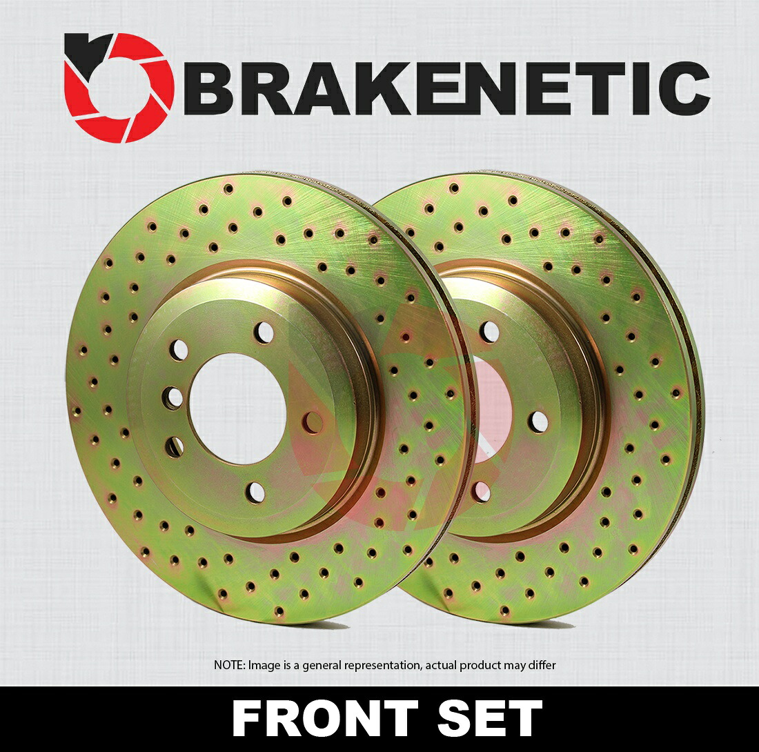brake disc rotor [フロントセット] Brakenetic Sport Cross Drilled Brake Rotors 2WD SRW BNS65121.cd [FRONT SET] BRAKENETIC SPORT Cross DRILLED Brake Rotors 2WD SRW BNS65121.CD【並行輸入品】