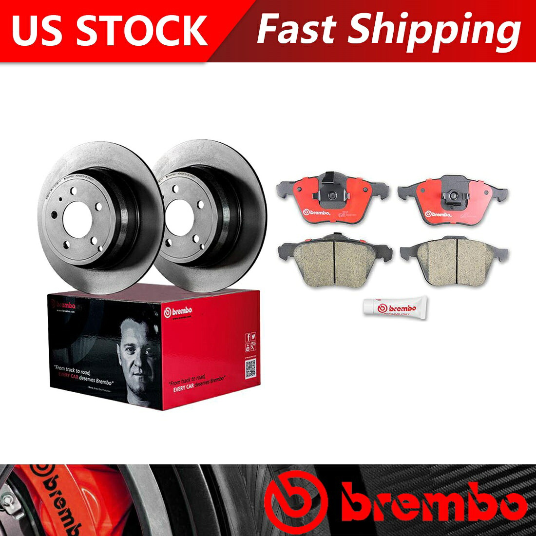 brake disc rotor 2006-2013ボルボXC90フロントブレーキローターとセラミックブレーキパッド-Brembo OE Fits 2006-2013 Volvo XC90 Front Brake Rotors & Ceramic Brake Pads - Brembo OE【並行輸入品】｜Us Custom Parts Shop USDM