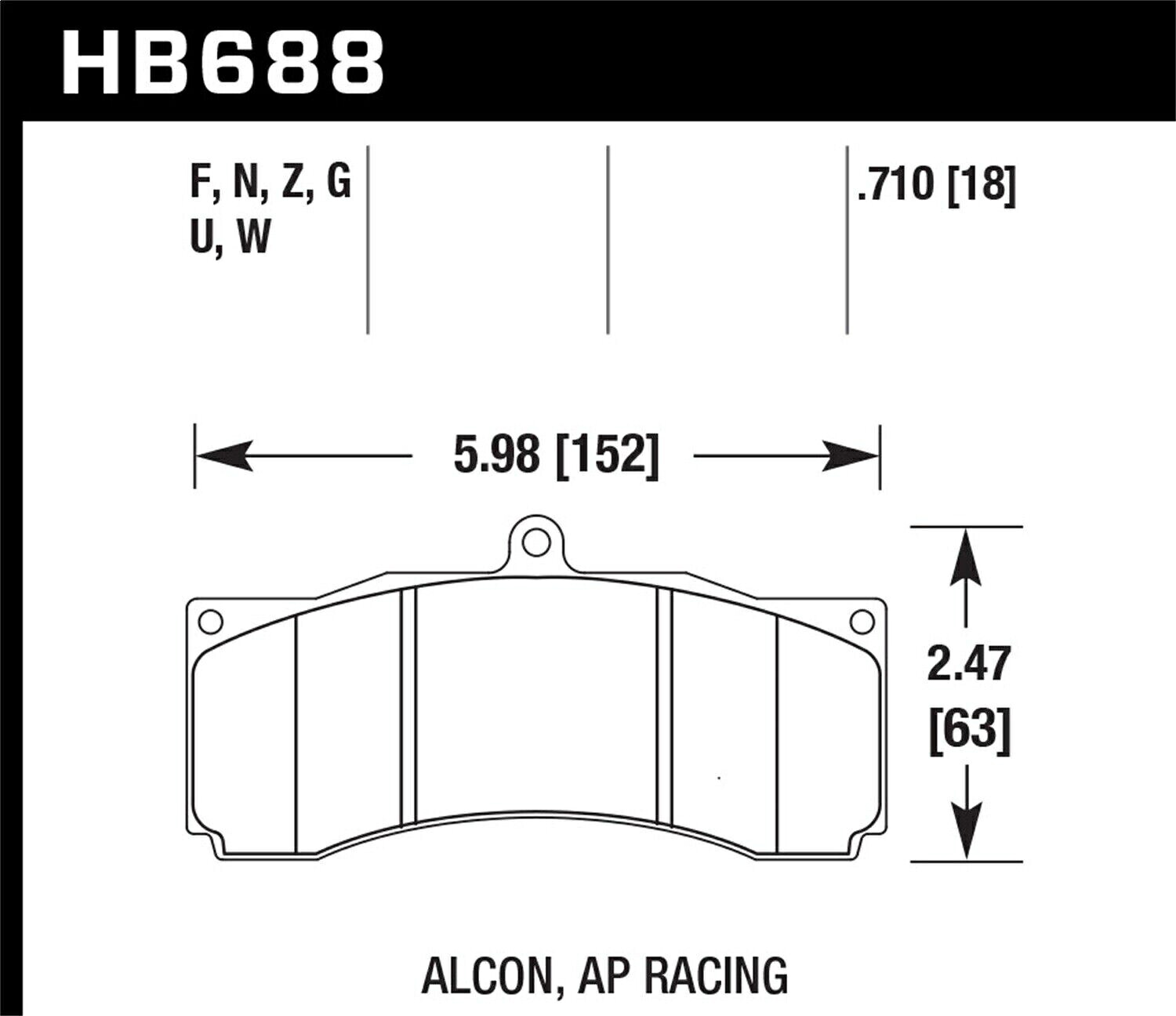 brake disc rotor ホークパフォーマンスHB688G.710 DTC-60ディスクブレーキパッド Hawk Performance HB688G.710 DTC-60 Disc Brake Pad【並行輸入品】