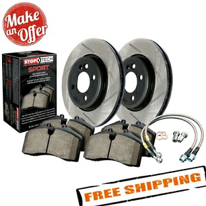 brake disc rotor STOPTECH 977.61012Rスポーツスロット付き1ピースリアブレーキキット14-18フォードフィエスタ用 StopTech 977.61012R Sport Slotted 1-Piece Rear Brake Kit for 14-18 Ford Fiesta【並行輸入品】