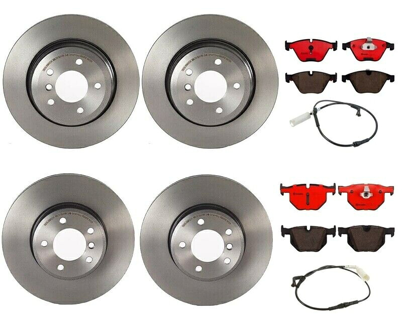 brake disc rotor BMW E60用のブレンボフロントリアフルブレーキキットディスクローターセラミックパッドとセンサー Brembo Front Rear Full Brake Kit Disc Rotors Ceramic Pads & Sensors For BMW E60【並行輸入品】