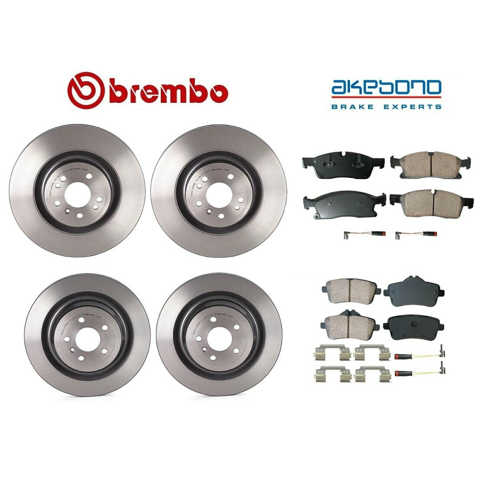 brake disc rotor Akebono Front Rear Brake Kit Euro PadセットメルセデスX166 GLGLSクラス Akebono Front Rear Brake Kit Euro Pad Set Rotors For Mercedes X166 GL GLS-Class【並行輸入品】