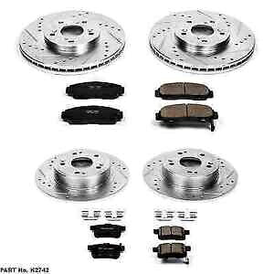 brake disc rotor パワーストップK2742フロント/リアZ23エボリューション1ホンダアコード用のクリックブレーキキット Power Stop K2742 Front/Rear Z23 Evolution 1-Click Brake Kit for Honda Accord【並行輸入品】