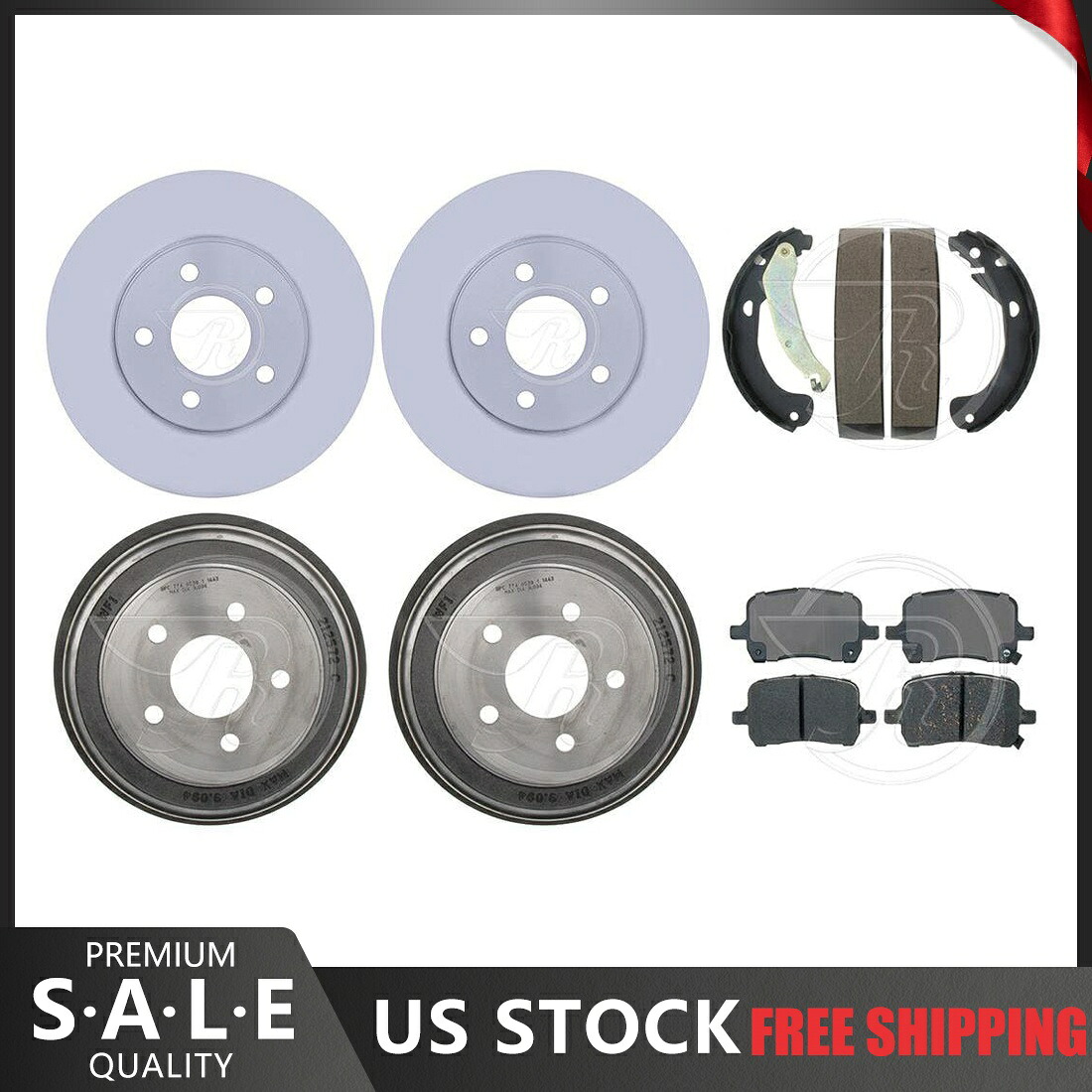 brake disc rotor 2006-2008フィットシボレーHHRコーティングブレーキロータードラムセラミックパッドブレーキシューズ Fits 2006-2008 Chevrolet HHR Coated Brake Rotors Drums Ceramic Pads Brake Shoes【並行輸入品】