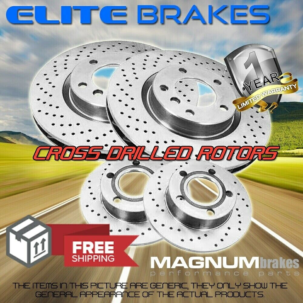 brake disc rotor 2010-2012ランドローバーレンジローバーHSEのフロントおよびリアクロスドリルドローター Front and Rear Cross Drilled Rotors for 2010-2012 Land Rover Range Rover HSE【並行輸入品】