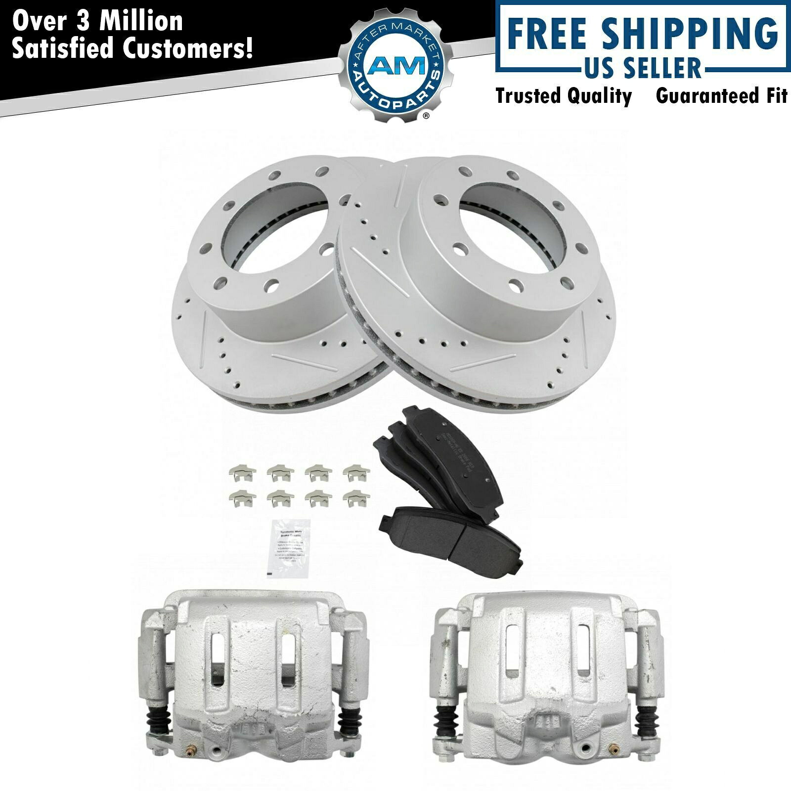 brake disc rotor Ford F250 F350用のセミメタルパッドパフォーマンスローターブレーキキットキャリパー Semi-Metallic Pad Performance Rotor Brake Kit Calipers for Ford F250 F350【並行輸入品】｜Us Custom Parts Shop USDM