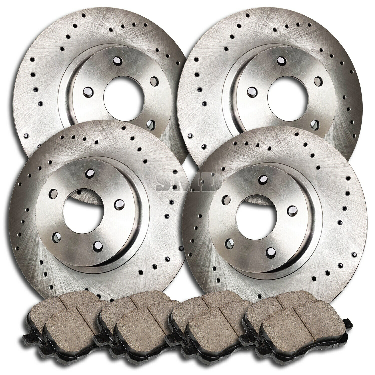brake disc rotor A1017フィット2007 2008 2009日産アルティマクロスドリルブレーキローターセラミックパッド A1017 FITS 2007 2008 2009 NISSAN ALTIMA Cross Drilled Brake Rotors CERAMIC PADS画像