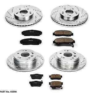brake disc rotor パワーストップK2298フロント/リアZ23エボリューション04-08 ACURA TLのクリックブレーキキット Power Stop K2298 Front/Rear Z23 Evolution 1-Click Brake Kit for 04-08 Acura TL【並行輸入品】
