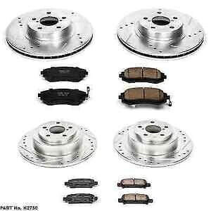 brake disc rotor パワーストップK2750フロント/リアZ23エボリューション02-04レガシー用のクリックブレーキキット Power Stop K2750 Front/Rear Z23 Evolution 1-Click Brake Kit for 02-04 Legacy【並行輸入品】