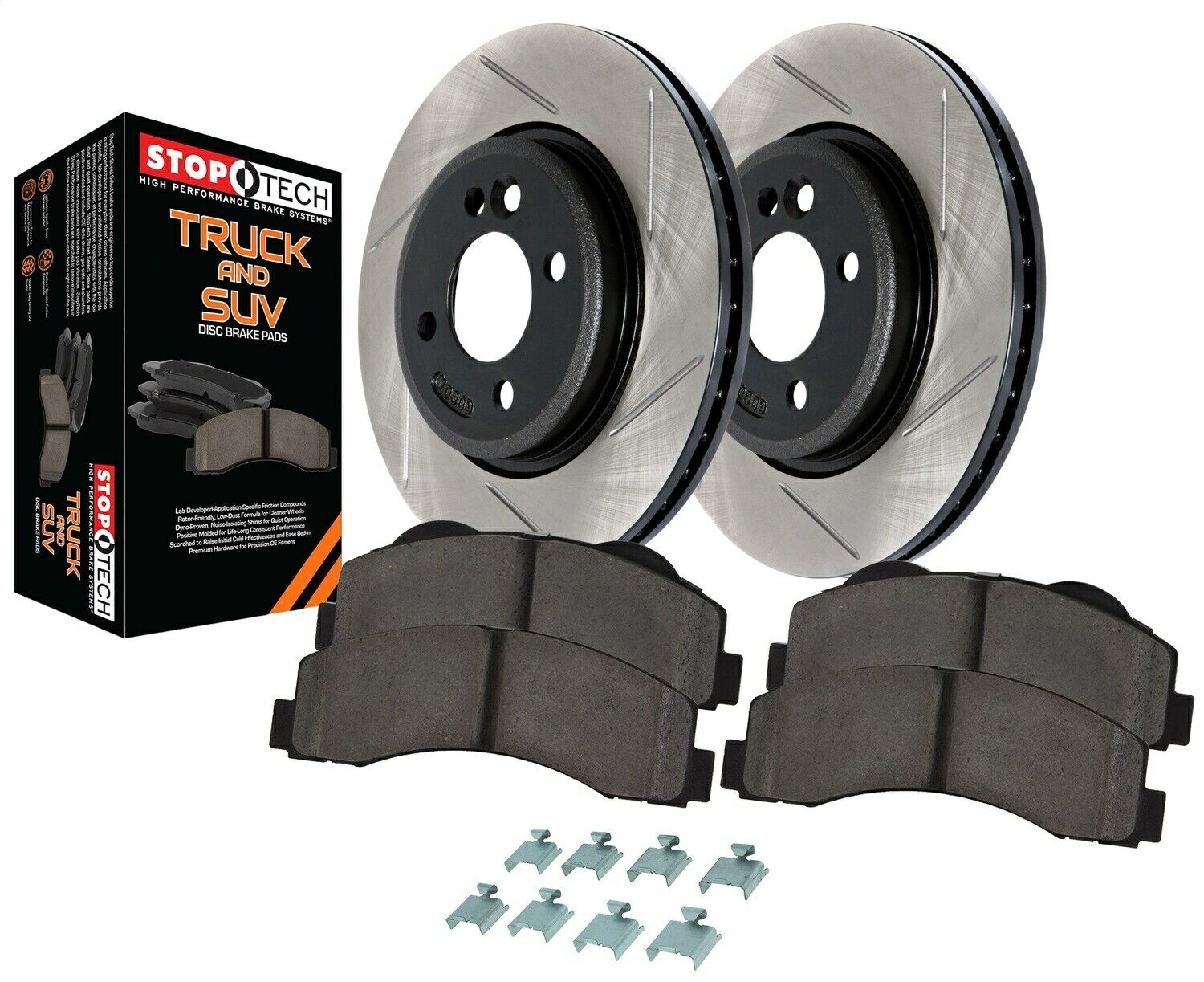 brake disc rotor STOPTECH 970.44014トラックパフォーマンス-2ホイールディスクブレーキキット付きローター付きローター付き StopTech 970.44014 Truck Performance-2 Wheel Disc Brake Kit w/Slotted Rotors【並行輸入品】
