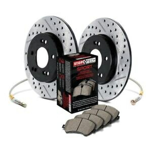 brake disc rotor アウディQ5 09-17 STOPTECH SPORT DRILLILD＆SLOTTED 1ピースリアブレーキキット For Audi Q5 09-17 StopTech Sport Drilled & Slotted 1-Piece Rear Brake Kit【並行輸入品】