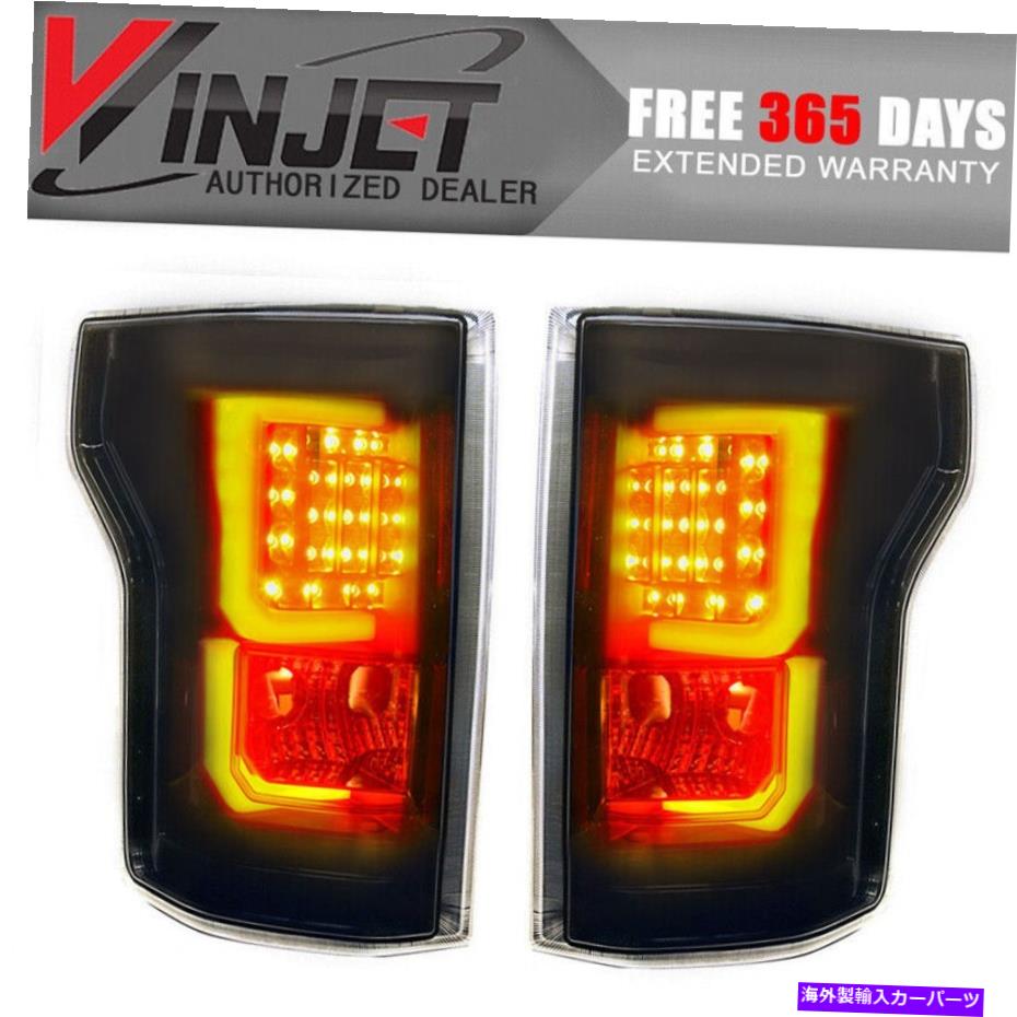 海外製 エアロパーツ フィット15-17フォードF-150 LEDライトリアテールライトランプUバーブラック /Wスモークレンズ Fits 15-17 Ford F-150 LED Light Rear Tail Lights Lamps U Bar Black /w Smoke Lens【並行輸入品】