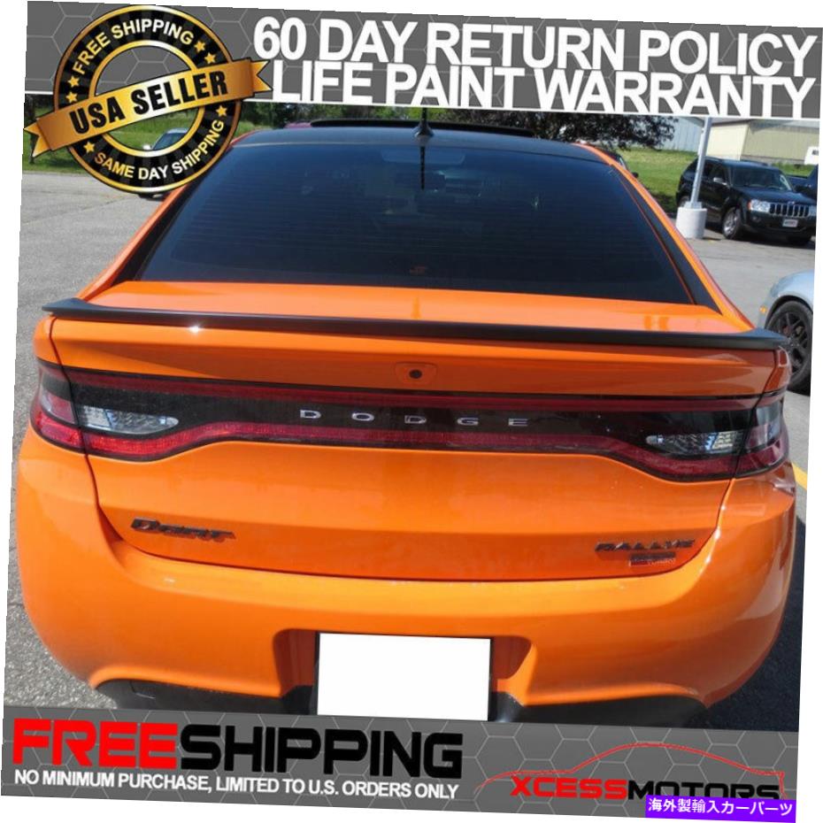 海外製 エアロパーツ フィット13-16ダッジダートSRT OEファクトリースタイルマットブラックトランクスポイラーABS Fits 13-16 Dodge Dart SRT OE Factory Style Matte Black Trunk Spoiler ABS【並行輸入品】
