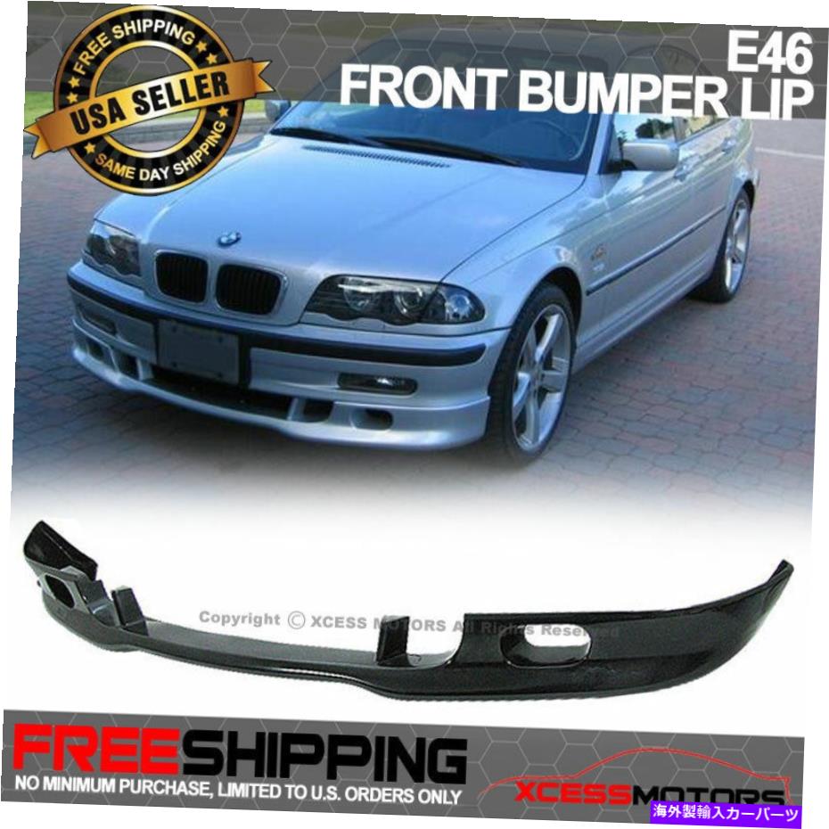海外製 エアロパーツ 99-01 BMW E46セダンユーロスタイルフロントバンパーリップスポイラー未塗装PU Fits 99-01 BMW E46 Sedan Euro Style Front Bumper Lip Spoiler Unpainted PU【並行輸入品】