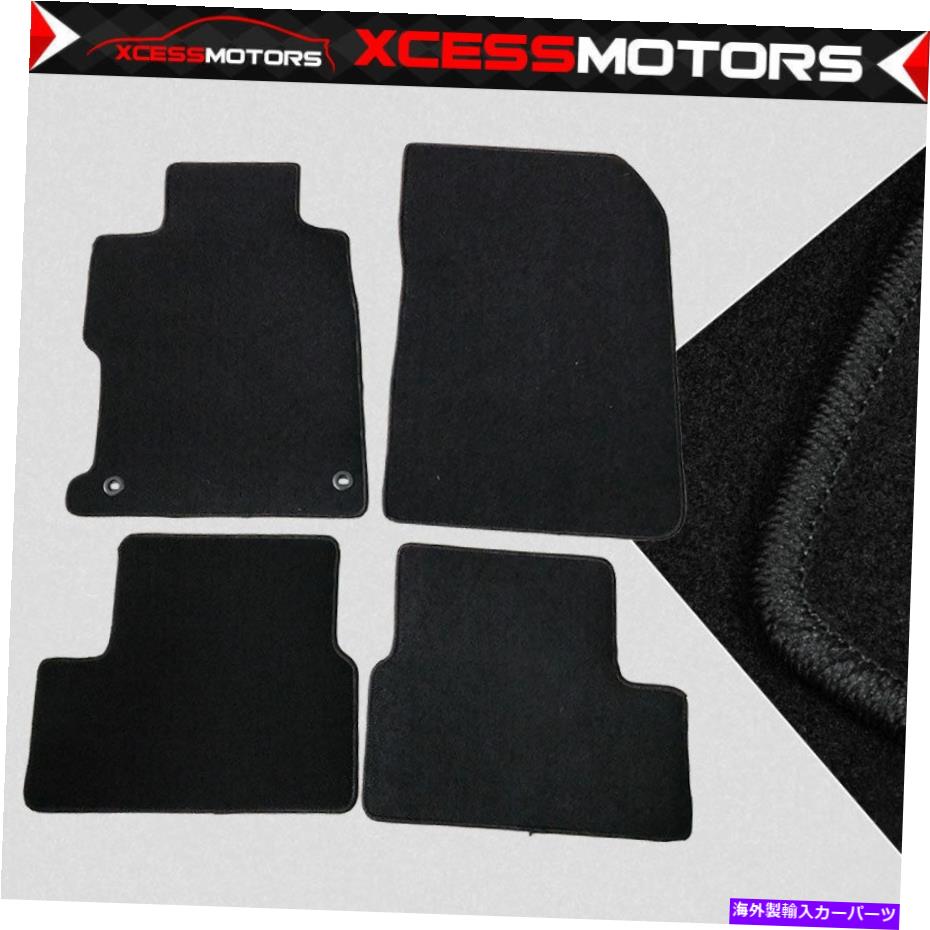 海外製 エアロパーツ 12-13ホンダシビッククーペブラックナイロンドライバーと助手席フロアマットカーペット Fits 12-13 Honda Civic Coupe Black Nylon Driver & Passenger Floor Mats Carpets【並行輸入品】