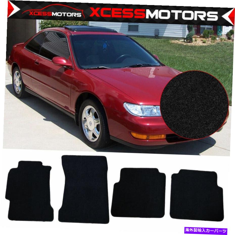 海外製 エアロパーツ フィット97-99 Acura CL Coupeブラックナイロンフロアマットフロントリアカーペット4PCSセット Fits 97-99 Acura CL Coupe Black Nylon Floor Mat Front Rear Carpets 4PCS Set【並行輸入品】