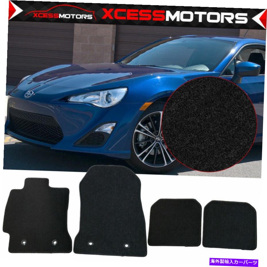 海外製 エアロパーツ 13-20 SCION FRS SUBARU BRZ TOYOTA 86 BLACK FLOOR MATS CARPET 4PC SET NYLON Fits 13-20 Scion FRS Subaru BRZ Toyota 86 Black Floor Mats Carpet 4PC Set Nylon【並行輸入品】