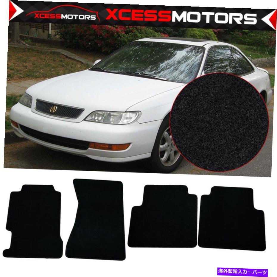 海外製 エアロパーツ フィット96-98 ACURA TLブラックナイロンフロント＆リアフロアマットカーペット4PCSセット Fits 96-98 Acura TL Black Nylon Front & Rear Floor Mats Carpets 4PCS Set【並行輸入品】