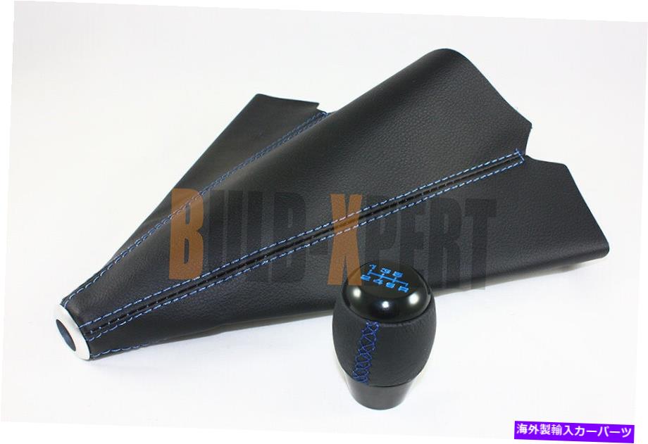 海外製 エアロパーツ M10 x 1.5ブラック6スピードシフトノブブルーステッチ +アキュラ用ブラックレザーブーツ M10 X 1.5 BLACK 6 SPEED SHIFT KNOB BLUE STITCHING + BLACK LEATHER BOOT FOR ACURA【並行輸入品】