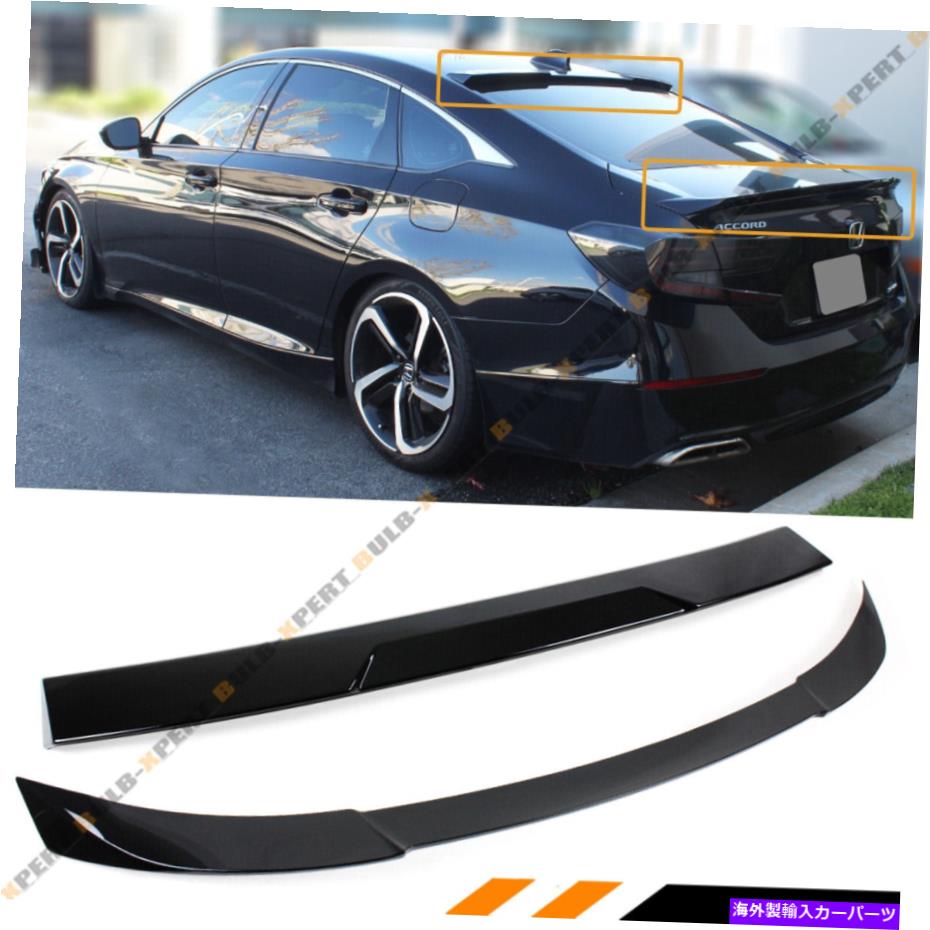 海外製 エアロパーツ 2018-2022 Accord Akasaka Painted Black Trunk Lid + Lear Window Roofスポイラー FOR 2018-2022 ACCORD AKASAKA PAINTED BLACK TRUNK LID + REAR WINDOW ROOF SPOILER【並行輸入品】｜Us Custom Parts Shop USDM