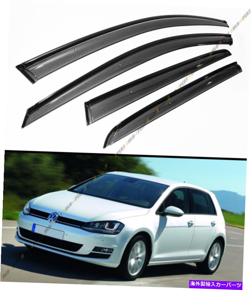 海外製 エアロパーツ 2015-19 VW MK7 Golf R GTI 4DRハッチスモーククリップウィンドウバイザーW/ブラックトリム FOR 2015-19 VW MK7 GOLF R GTI 4DR HATCH SMOKE CLIP ON WINDOW VISOR W/ BLACK TRIM【並行輸入品】