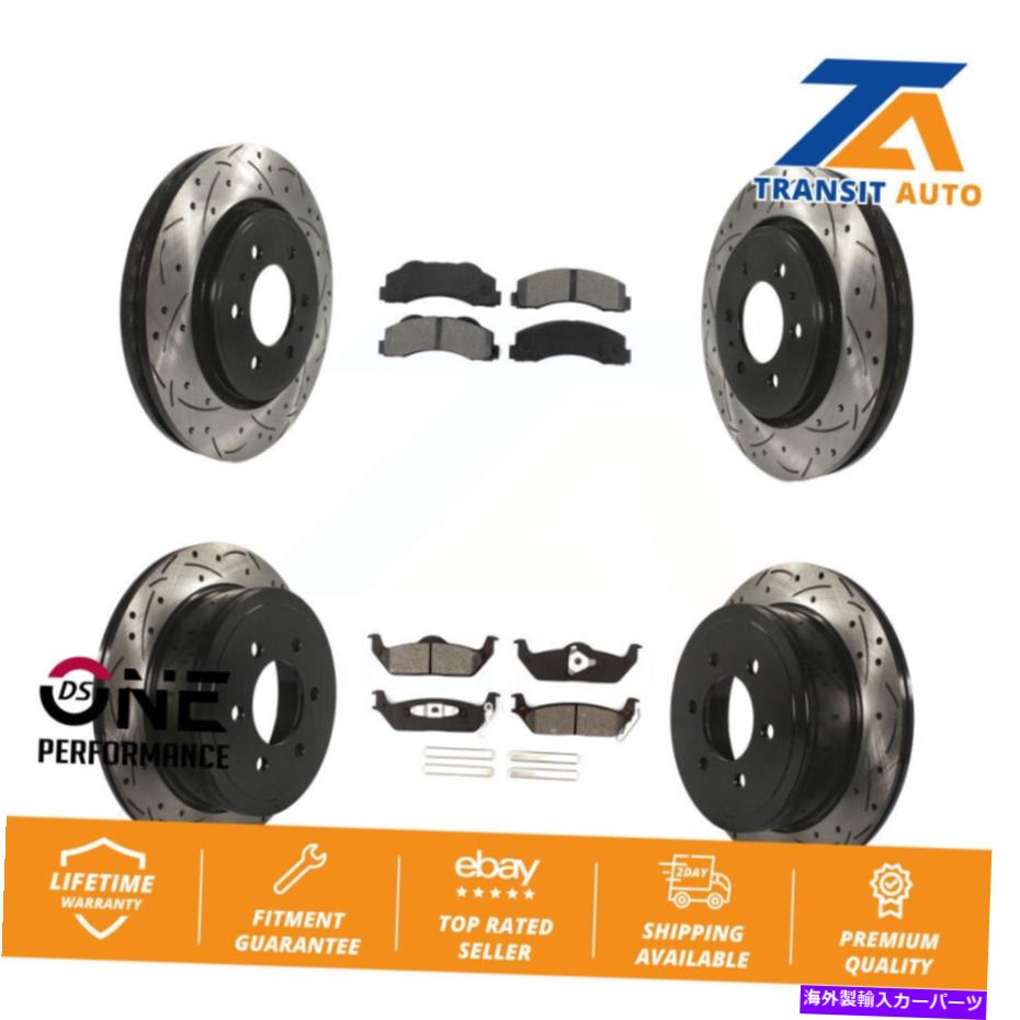 brake disc rotor 2010-2011 Ford F-150のフロントリアドリルスロットスロットローターローターセミメタルパッドキット Front Rear Drill Slot Brake Rotor Semi-Metallic Pad Kit For 2010-2011 Ford F-150【並行輸入品】