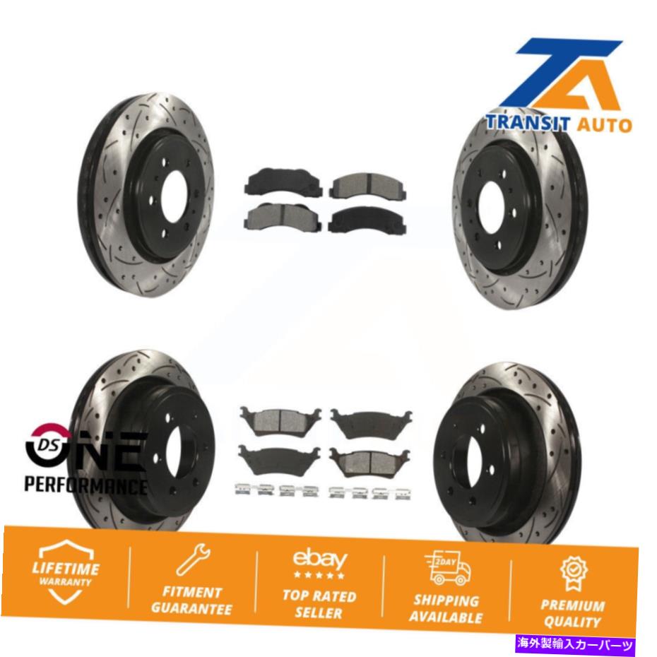 brake disc rotor フロントリアコートドリルスロットディスクブレーキローターローターセミメタルパッドキットFORD F-150 Front Rear Coat Drill Slot Disc Brake Rotor Semi-Metallic Pad Kit For Ford F-150【並行輸入品】