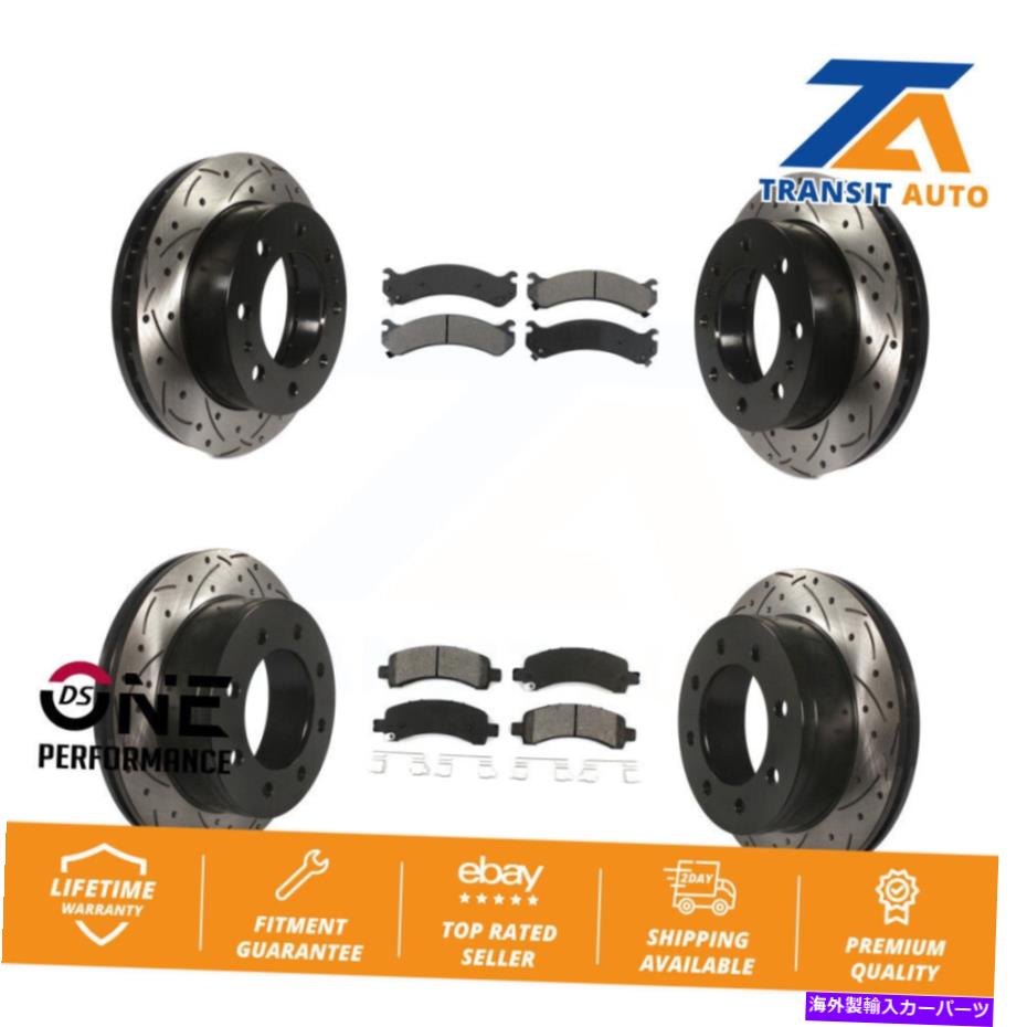 brake disc rotor シボレーエクスプレス用のフロントリアドリルスロットブレーキローターセミメタルパッドキット Front Rear Drilled Slot Brake Rotors Semi-Metallic Pad Kit For Chevrolet Express【並行輸入品】