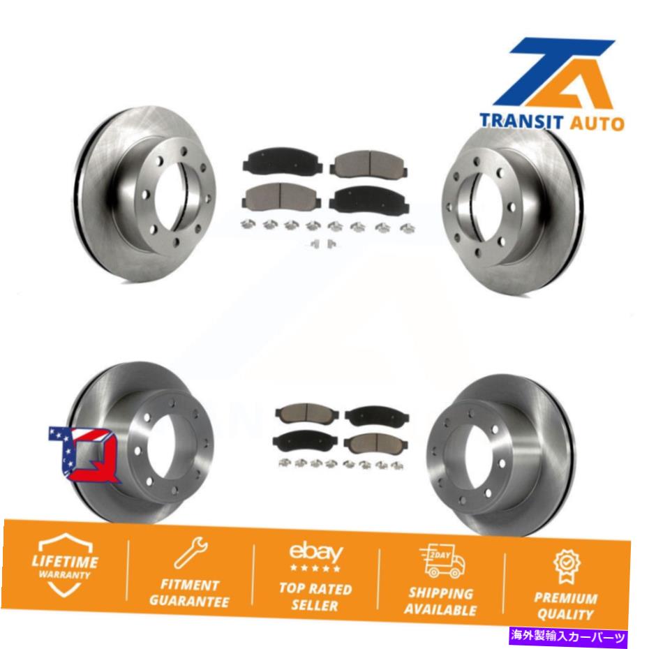 brake disc rotor 2008年から2009年のフォードF-250スーパーデューティ4WDのフロントリアブレーキローター＆セラミックパッドキット Front Rear Brake Rotor & Ceramic Pad Kit For 2008-2009 Ford F-250 Super Duty 4WD【並行輸入品】