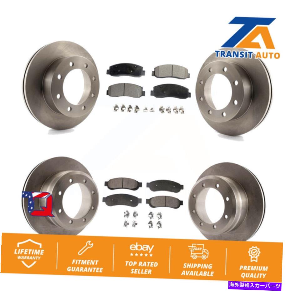 brake disc rotor 2005年から2007年のFord F-350 Super Duty 4WDのフロントリアブレーキローター＆セラミックパッドキット Front Rear Brake Rotor & Ceramic Pad Kit For 2005-2007 Ford F-350 Super Duty 4WD【並行輸入品】