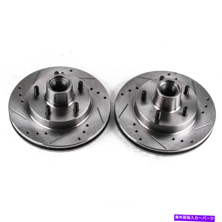 brake disc rotor ディスクブレーキローターセットフロントドリルとスロット付きブレーキローターペアフロントパワーストップ Disc Brake Rotor Set-Front Drilled and Slotted Brake Rotor Pair Front Power Stop【並行輸入品】