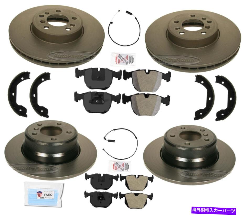 brake disc rotor 2000-2006 BMW X5 3.0 4.4L用のハードウェア付きフロントおよびリアカーボンブレーキローターパッド Front & Rear Carbon Brake Rotors Pads w/ hardware for 2000-2006 BMW X5 3.0 4.4L【並行輸入品】