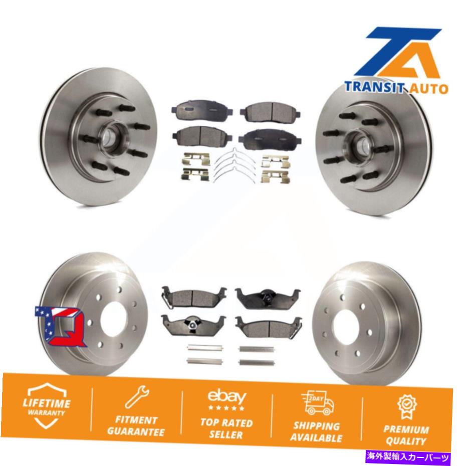 brake disc rotor フォードF-150リンカーンマークLT RWD用のフロントリアブレーキローターセミメタルパッドキット Front Rear Brake Rotors Semi-Metallic Pad Kit For Ford F-150 Lincoln Mark LT RWD【並行輸入品】