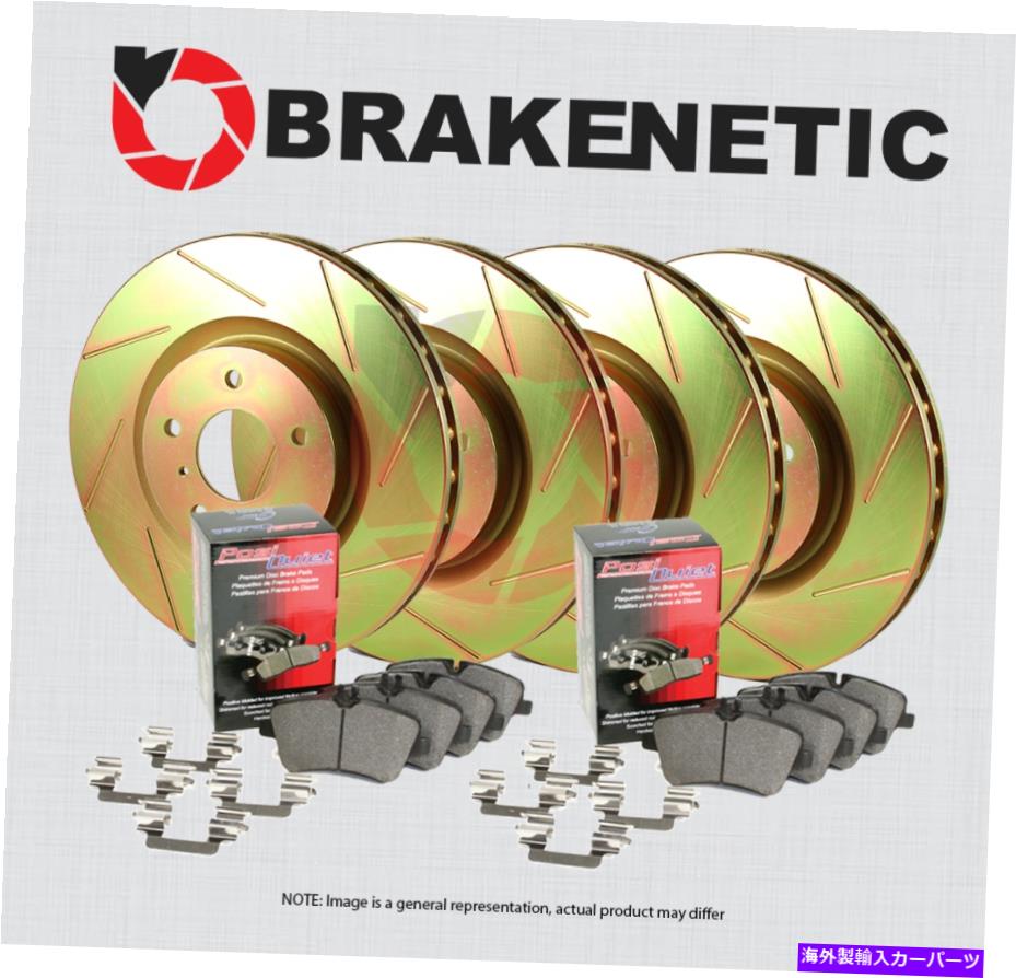 brake disc rotor [F＆R] Brakenetic Sport Slotted Brake Disc Rotors + Posi静かなパッドBSK83390 [F&R] BRAKENETIC SPORT SLOTTED Brake Disc Rotors + POSI QUIET Pads BSK83390【並行輸入品】