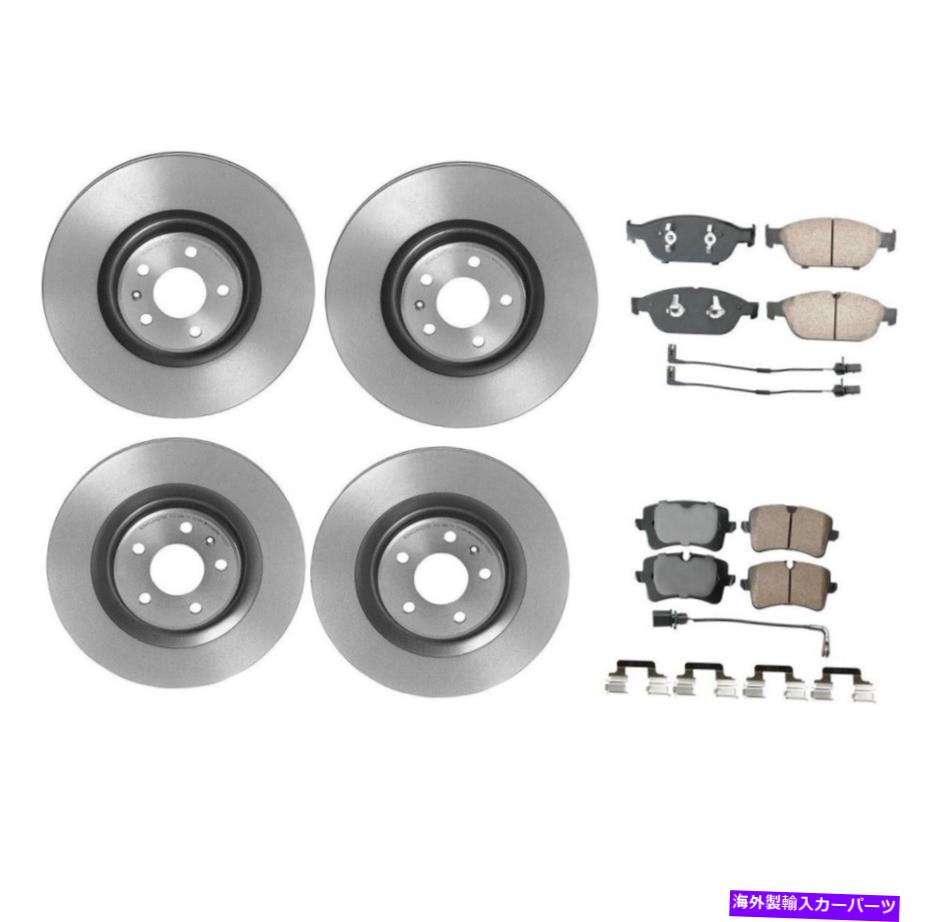 brake disc rotor アケボノフロントとリアブレーキキットユーロパッドセットアウディA6 A7 Quattro用ディスクローター Akebono Front and Rear Brake Kit Euro Pad Set Disc Rotors For Audi A6 A7 Quattro【並行輸入品】