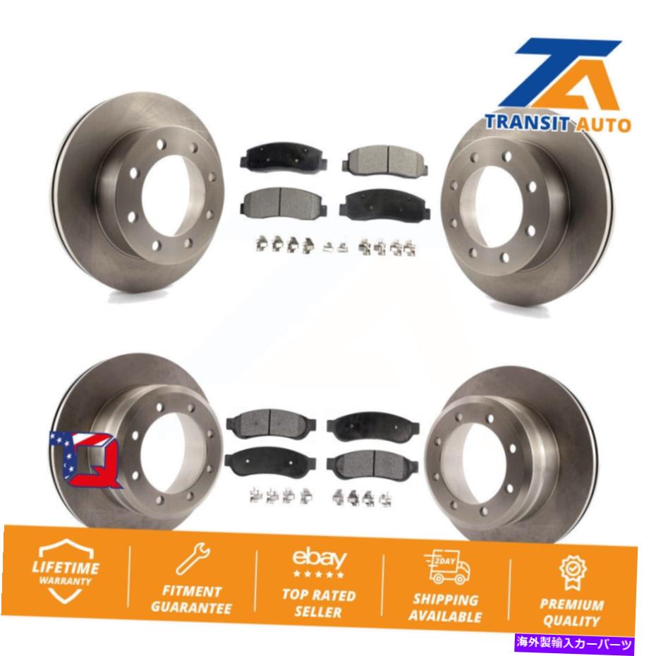 brake disc rotor 2009-2010 Ford F-350 Super Duty 4WDのフロントリアブレーキローター＆セラミックパッドキット Front Rear Brake Rotor & Ceramic Pad Kit For 2009-2010 Ford F-350 Super Duty 4WD【並行輸入品】