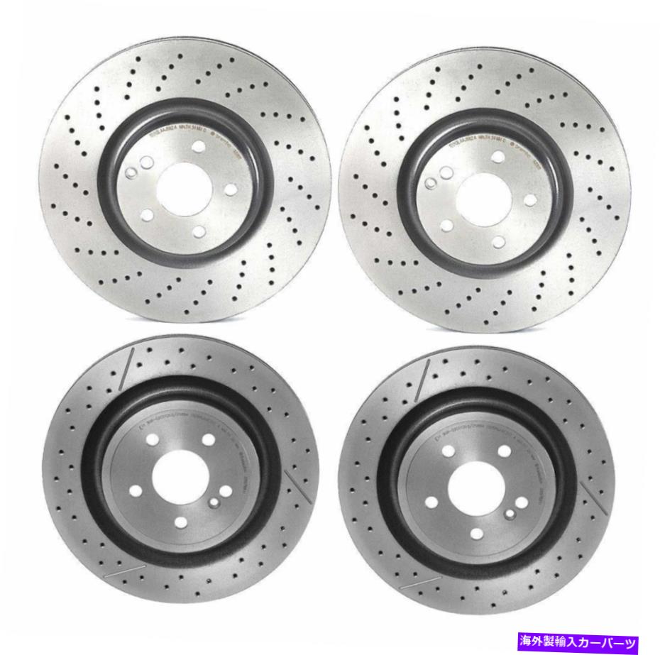brake disc rotor メルセデスR172 SLC43 AMG 2020用ブレンボフロントリアブレーキディスクロータードリルキット Brembo Front Rear Brake Disc Rotors Drilled Kit for Mercedes R172 SLC43 AMG 2020【並行輸入品】