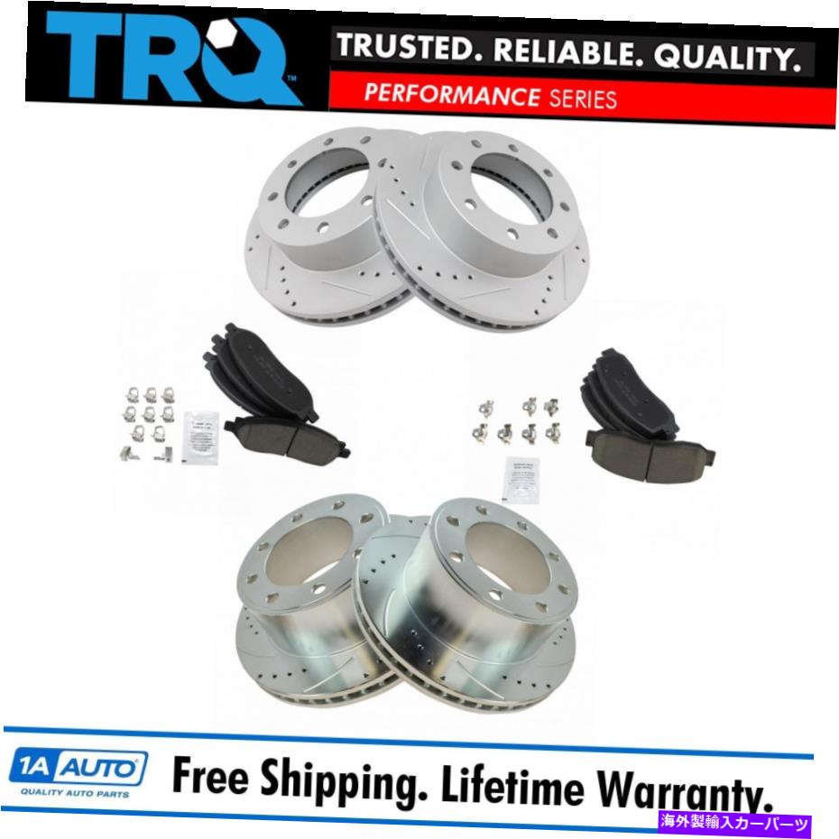 brake disc rotor TRQフロント＆リアパフォーマンスブレーキローター＆セラミックパッドキット付きセラミックパッドキット TRQ Front & Rear Performance Brake Rotor & Ceramic Pad Kit w/Chemicals【並行輸入品】