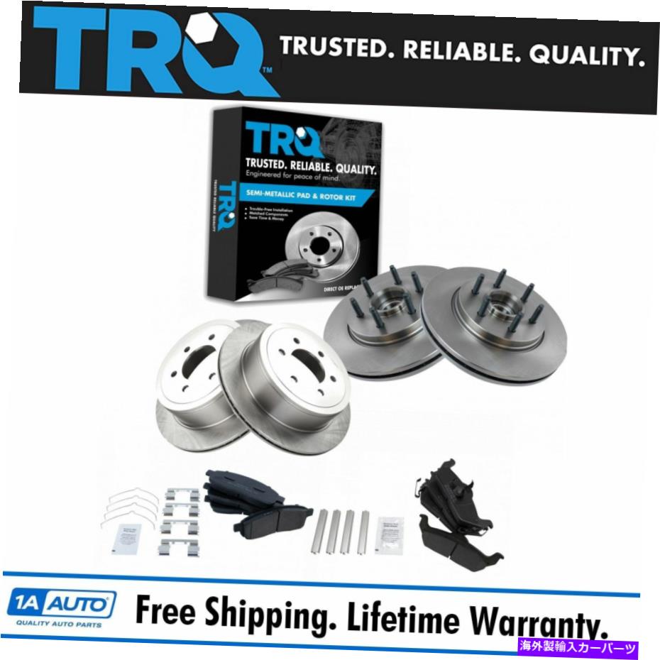 brake disc rotor TRQディスクブレーキローター＆メタリックパッドフロント＆リア付きフォードF150トラック用の化学物質 TRQ Disc Brake Rotor & Metallic Pad Front & Rear w/Chemicals for Ford F150 Truck【並行輸入品】