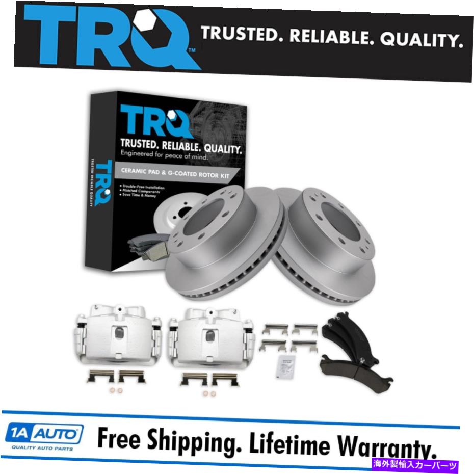brake disc rotor TRQフロントブレーキキャリパーセラミックパッドとローターに雪崩エクスプレスシルバラード TRQ Front Brake Calipers Ceramic Pads & Rotors Fits Avalanche Express Silverado【並行輸入品】