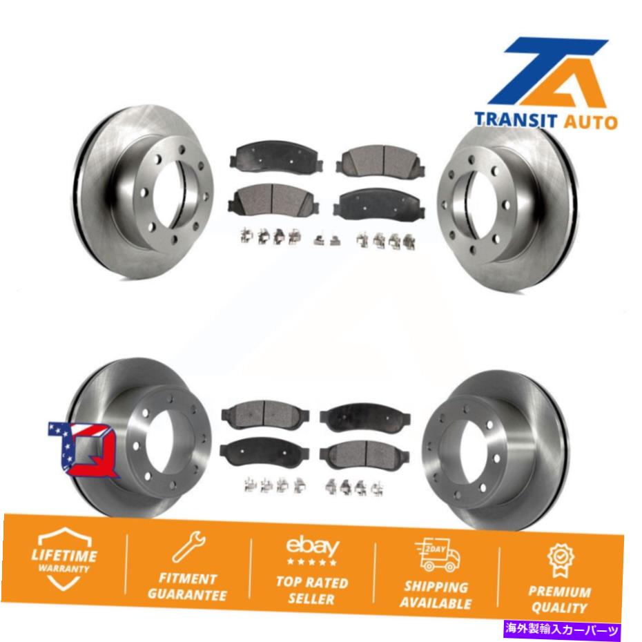 brake disc rotor フォードF-250スーパーデューティF-350 4WD用のフロントリアブレーキローターセミメタリックパッドキット Front Rear Brake Rotor Semi-Metallic Pad Kit For Ford F-250 Super Duty F-350 4WD【並行輸入品】