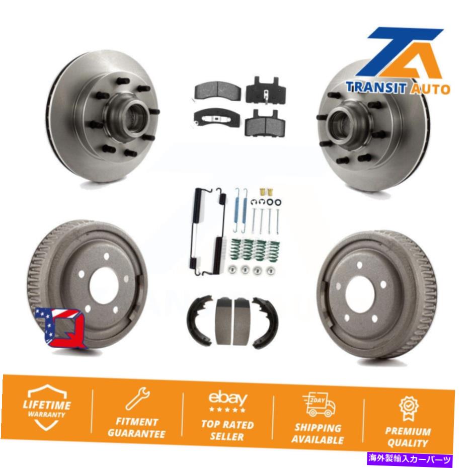 brake disc rotor フロントリアディスクブレーキローターハブアセンブリセミメタリックパッド＆ドラムキット（7PC） Front Rear Disc Brake Rotors Hub Assembly Semi-Metallic Pad & Drum Kit (7Pc) For【並行輸入品】