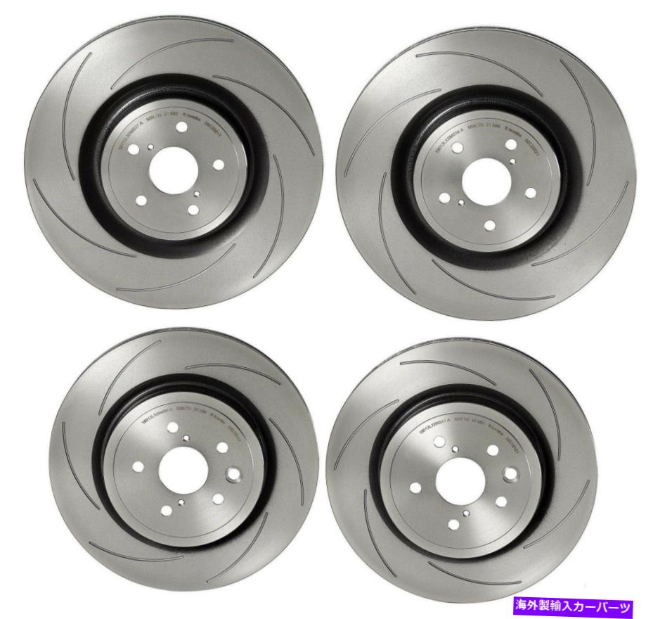 brake disc rotor レクサスGS F RC F用のブレンボフロントとリアコーティングスロットスロットブレーキディスクローターキット Brembo Front and Rear Coated Slotted Brake Disc Rotors Kit For Lexus GS F RC F【並行輸入品】