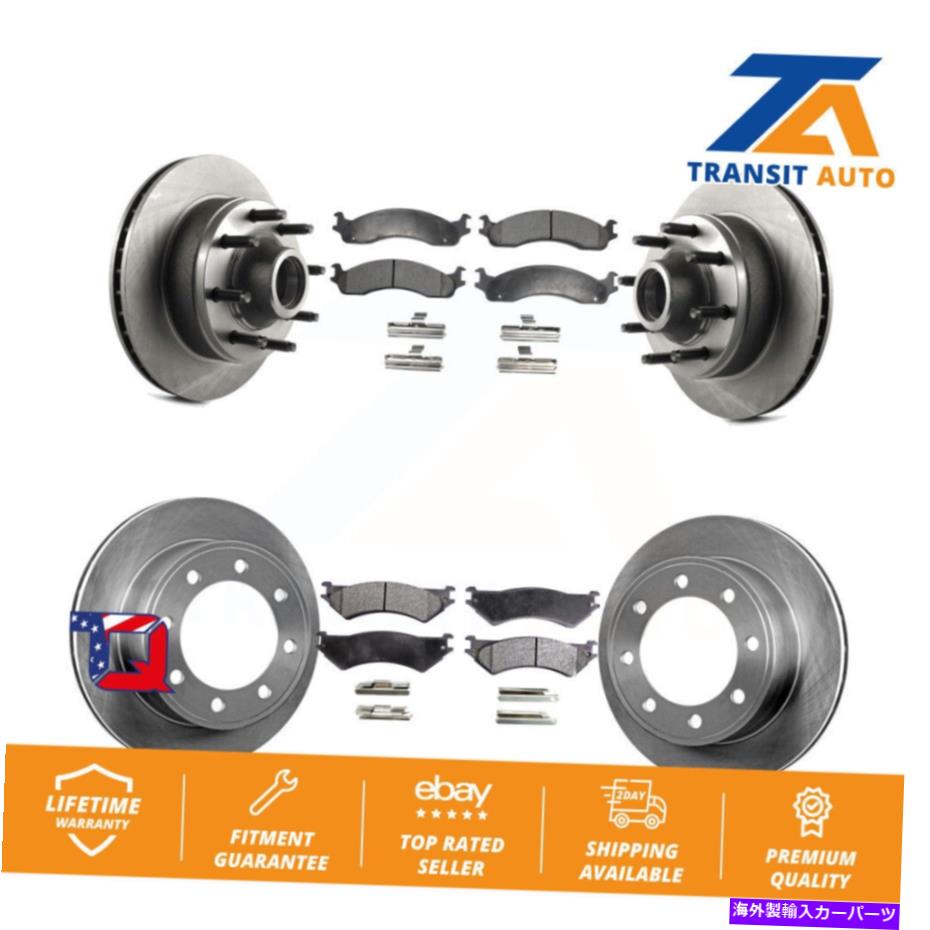 brake disc rotor フォードE-350スーパーデューティE-250エコノリン用フロントリアブレーキローターセラミックパッドキット Front Rear Brake Rotor Ceramic Pad Kit For Ford E-350 Super Duty E-250 Econoline【並行輸入品】
